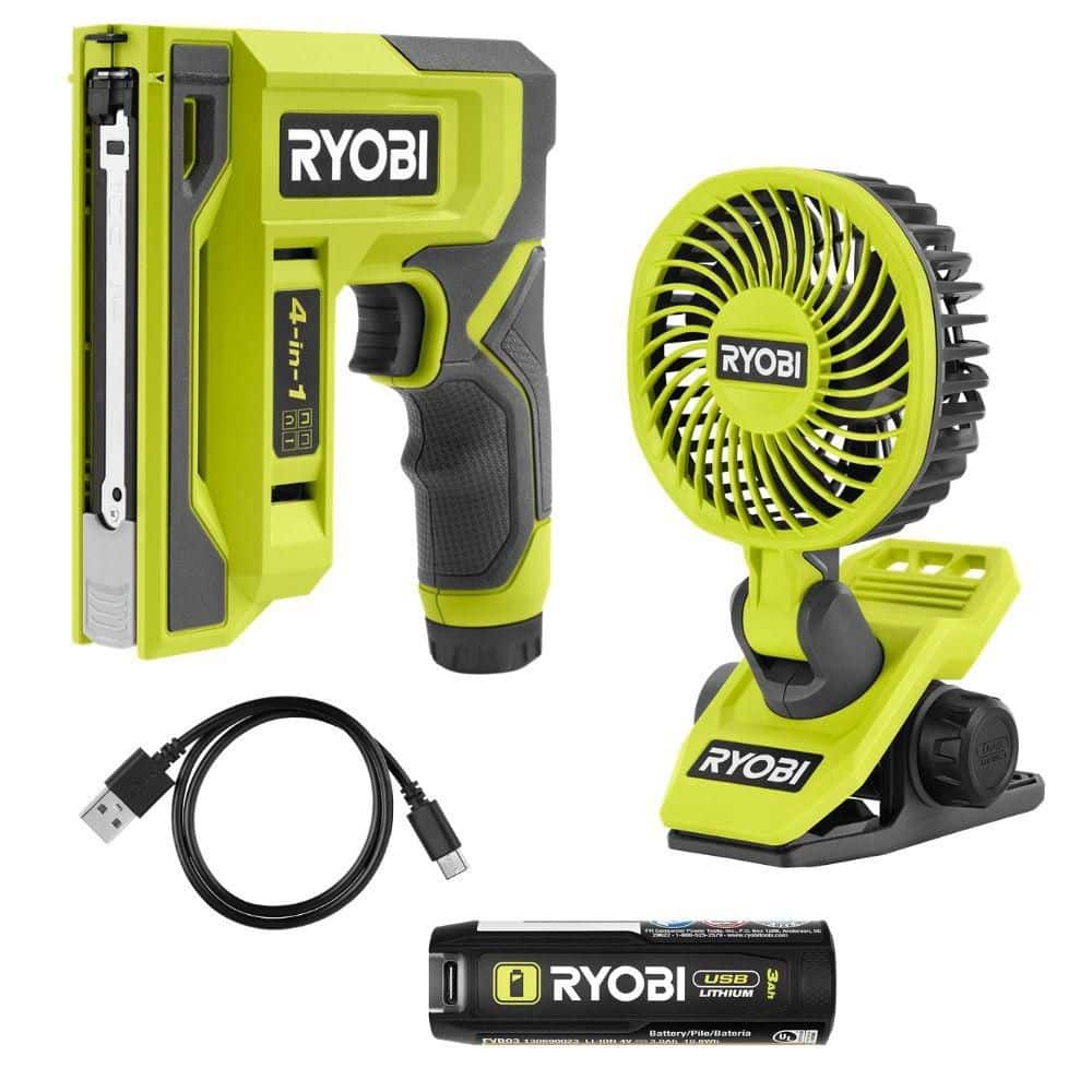 USB Lithium Cordless Craft 4-in-1 Stapler/Nailer Kit, 3.0 Ah Battery and USB Lithium Cordless Clamp Fan price history on PriceWatchPro