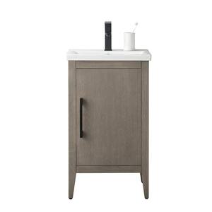 20 in. W x 15.8 in D x 34 in. H Single Sink Bathroom Vanity Cabinet in Driftwood Gray with Ceramic Top