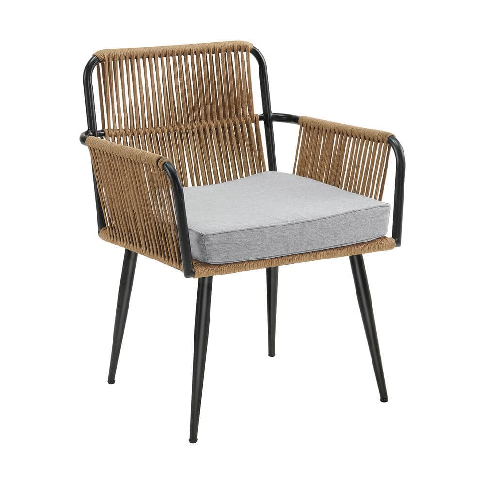 Alburgh 25.59" Light Gray Cushioned Outdoor Dining Chair Set