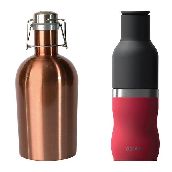 ASOBU 2-Piece 64 oz. Growler and Frosty Stainless Steel Drink Insulated Bottle Holder