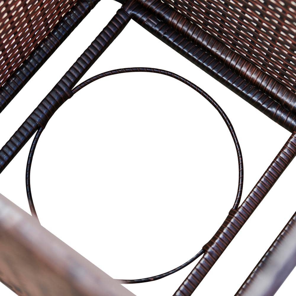 Dark Brown Wicker Propane Tank Cover Table