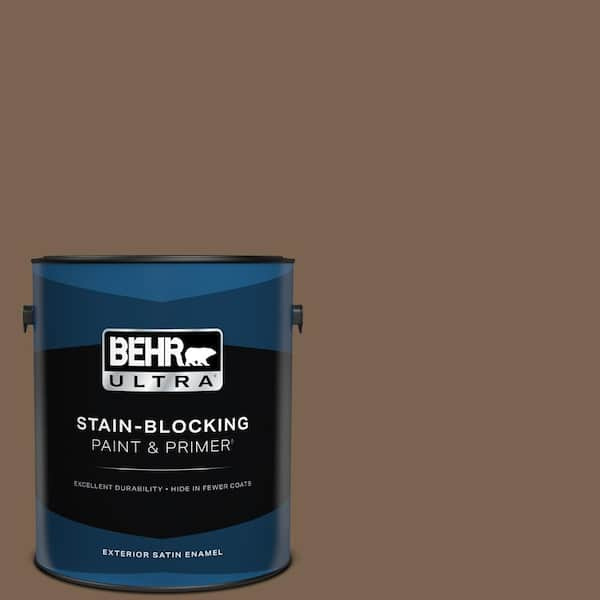 BEHR ULTRA 1 gal. #N260-7 Folk Guitar Satin Enamel Exterior Paint & Primer