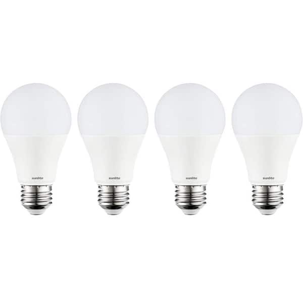 Spreek uit Verslaafd Schotel Sunlite 100-Watt Equivalent A19 1500 Lumens Medium E26 Base Frosted LED  Light Bulb in Warm White 2700K (4-Pack)-HD03184-1 - The Home Depot