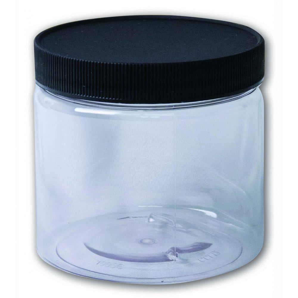 Clear plastic jars with screw lids