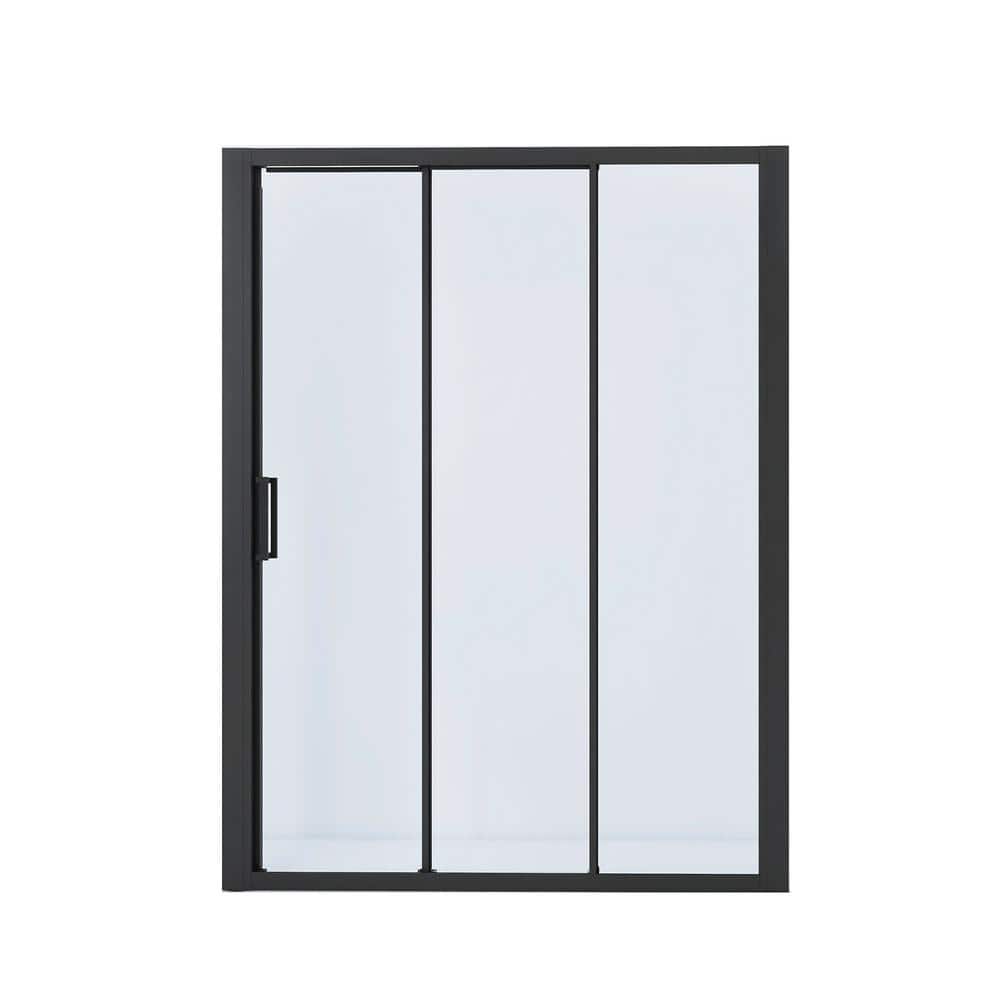 60 in. W x 70 in. H Sliding Framed Shower Door in Matte Black Finish with Clear Glass price history on PriceWatchPro