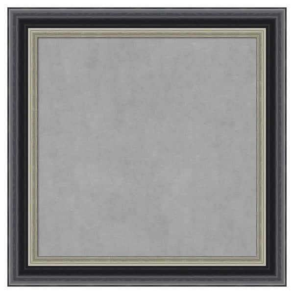 Amanti Art Theo Black Silver 15 in. x 15 in Framed Magnetic Board