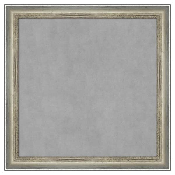 Amanti Art Salon Scoop Silver 14 in. x 14 in. Framed Magnetic Board