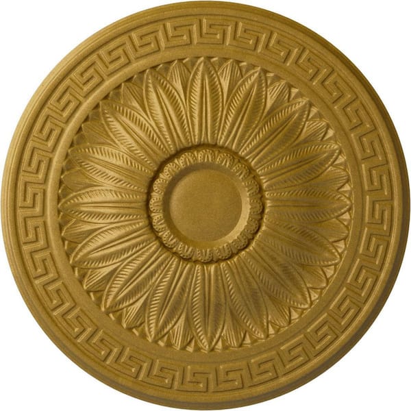 Ekena Millwork 20 in. x 1-3/8 in. Randee Urethane Ceiling Medallion (Fits Canopies upto 3-7/8 in.) Hand-Painted Pharaohs Gold