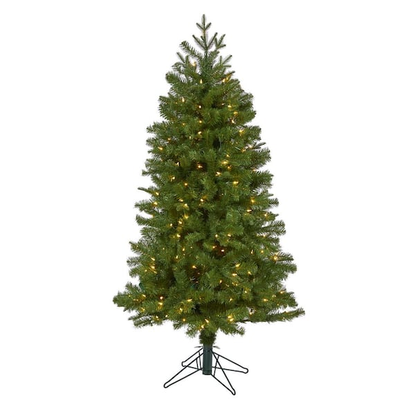 Nearly Natural 5 ft. Pre-Lit Vancouver Spruce Artificial Christmas Tree with 200 Warm White Lights