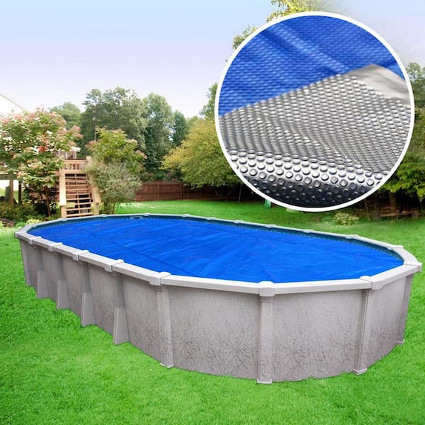 Pool Mate Special Deluxe 5-Year 12 ft. x 24 ft. Oval Blue/Silver Solar Above Ground Pool Cover