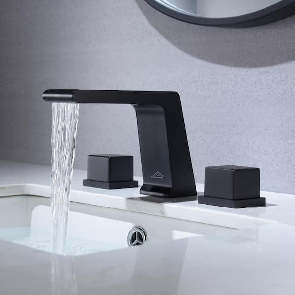 8 in. Widespread Double Handle Bathroom Faucet in Matte Black