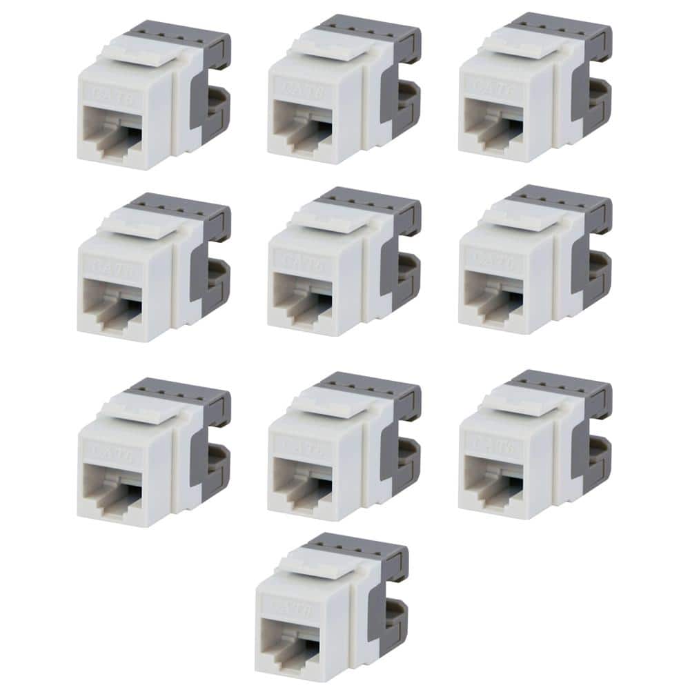 Category 6 Jack in White (10-Pack)