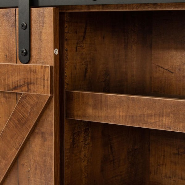 JASMODER 53.90 in. Walnut TV Stand Fits TV's up to 64 in.