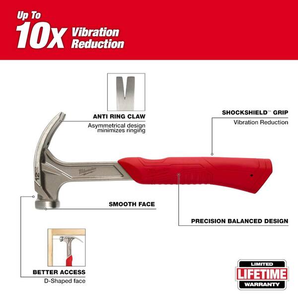 PowerTec 91212 Long Finish Hammer - 430g Forged Steel With Hickory Handle