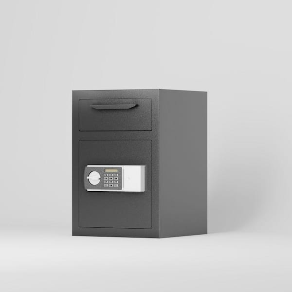 2.29 cu. ft Steel Security Safe with Deposit Slot Depository Box, Electronic Code Lock, Waterproof, Black