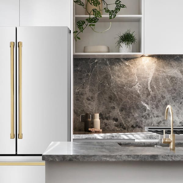 Autograph Edition 36 in. 4-Door French Door Refrigerator with Ice Maker in Stainless Steel & Polished Gold