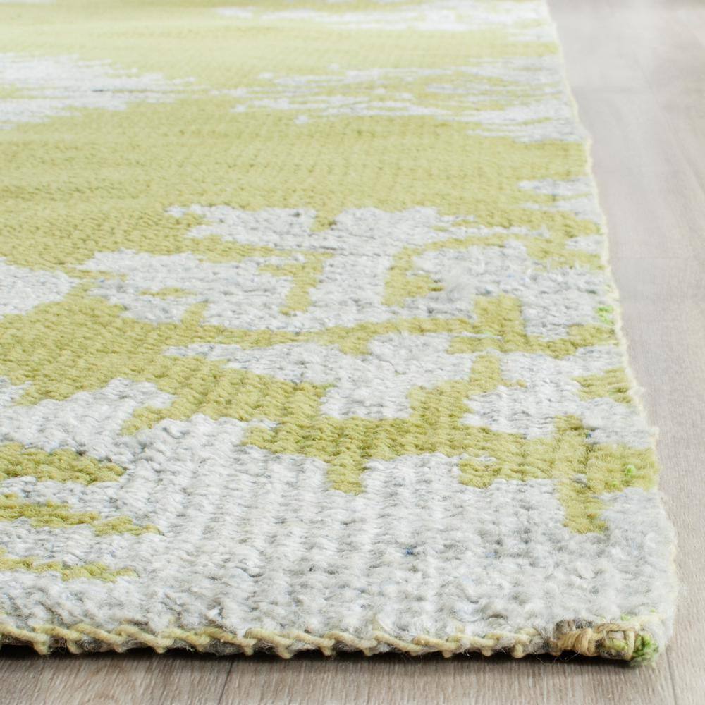 Chartreuse Hand-Knotted Wool and Viscose 3' x 5' Area Rug