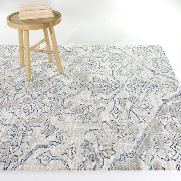 Rosehill Gray 8 ft. x 10 ft. Traditional Area Rug
