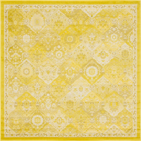 Penrose Blake Yellow 8 ft. x 8 ft. Square Rug