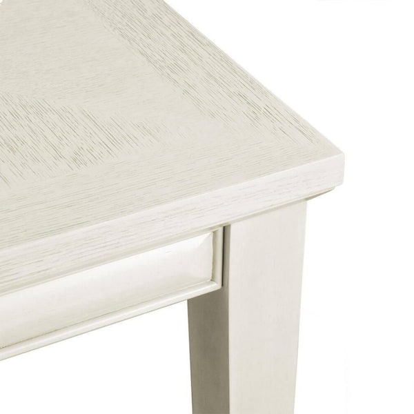 Benjara Witzy Modern White Oak Solid Poplar Wood 90 in. 4-Legs