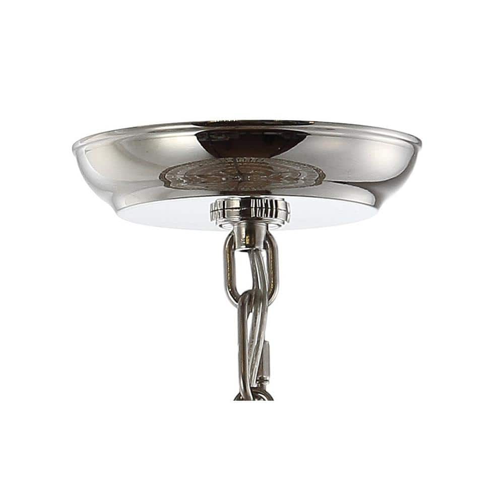 Wyatt 20" Polished Nickel 4-Light Tiered Crystal Chandelier