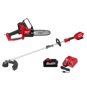 M18 FUEL 8 in. 18V Lithium-Ion Brushless Electric Battery Chainsaw HATCHET w/M18 FUEL String Trimmer 8.0 Ah Kit(2-Tool)