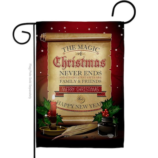 Ornament Collection 13 in. x 18.5 in. Magic Christmas Garden Flag Double-Sided Winter Decorative Vertical Flags