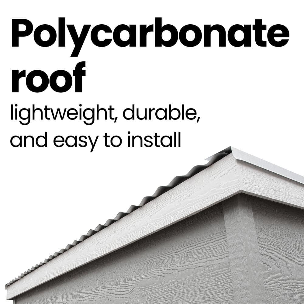 Highland 6' x 8' Beige Wooden Storage Shed with Windows