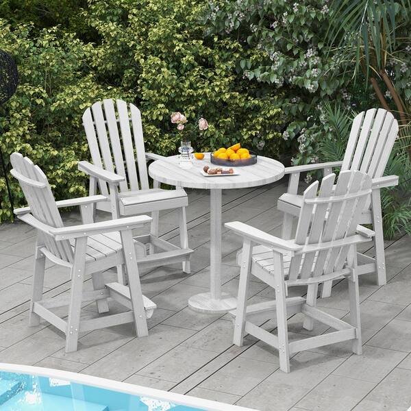 【Comfort embracement】別注ティアードプルオーバー白 FORCLOVER White Patio Adirondack Chair with Armrest and Footrest