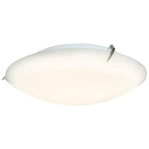 Zenon 3-Light Brushed Steel Flush Mount with Opal Glass Shade