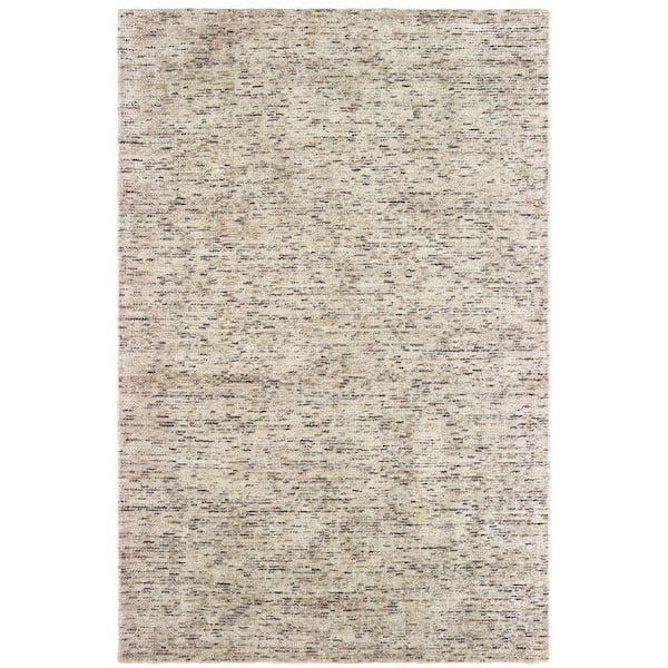 5 ft. x 8 ft. Ivory And Sand Hand Tufted Area Rug