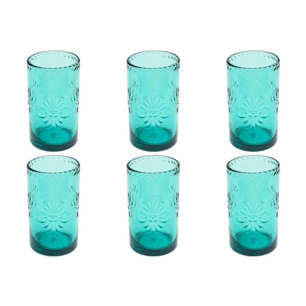 ABODE HOMEWARES Talavera 18 oz. Dishwasher Safe Teal Acrylic Drinking Glass  DK25160785