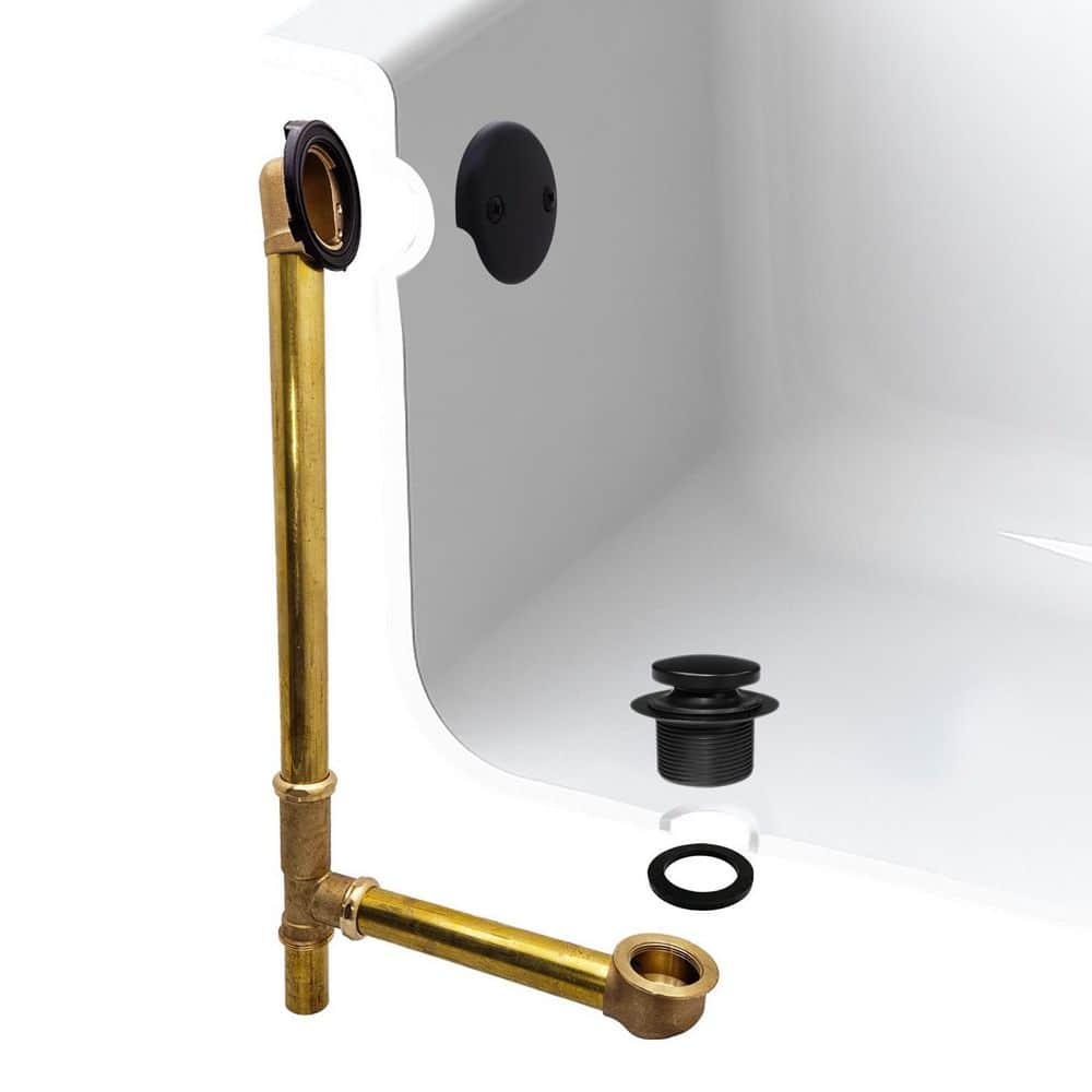 22 in. 17 Gauge Brass Tip-Toe Drain Waste and Overflow in Matte Black price history on PriceWatchPro