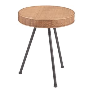 Stuart 18.7 in.W Brown 23.2 in.H Round Natural Polyethylene Plastic Top End Table