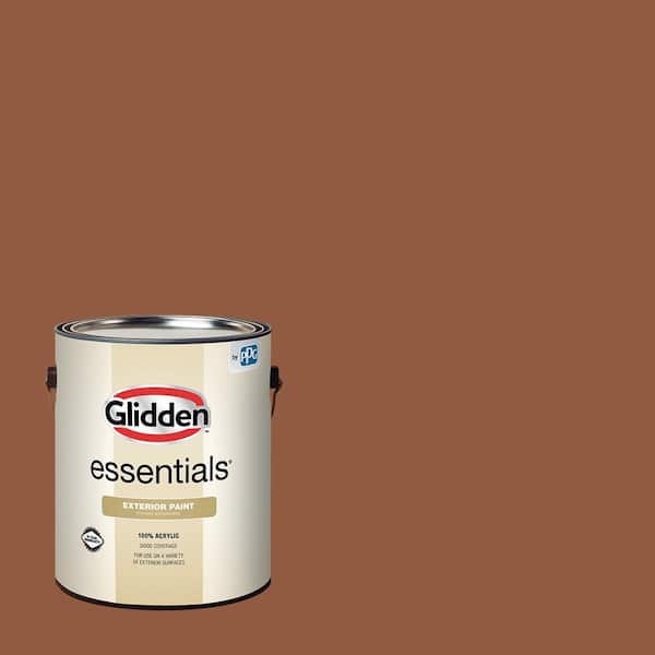 Glidden Essentials 1 gal. PPG1068-7 Spiced Cider Semi-Gloss Exterior Paint