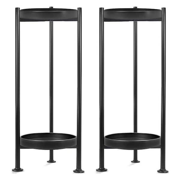 8/30まで MILLS PLANTS STAND ② 2-Tier silver gray Metal Plant Stand (9.5 in. H W x 30 in. H) 2