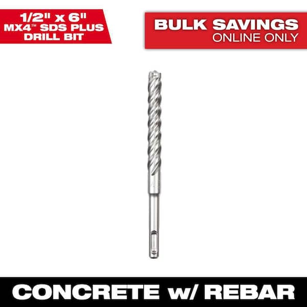 1/2 in. x 6 in. 4-Cutter SDS-PLUS Carbide Drill Bit
