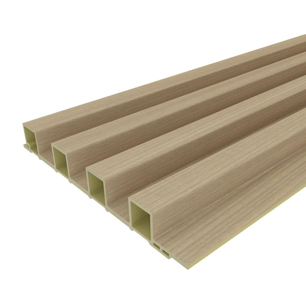 NewTechWood Walls 7/8 in. x 6-11/16 in. x 10 ft. Tall Raised Fennec Beach Square Edge Recycled PVC Wall Paneling (8-Pack)