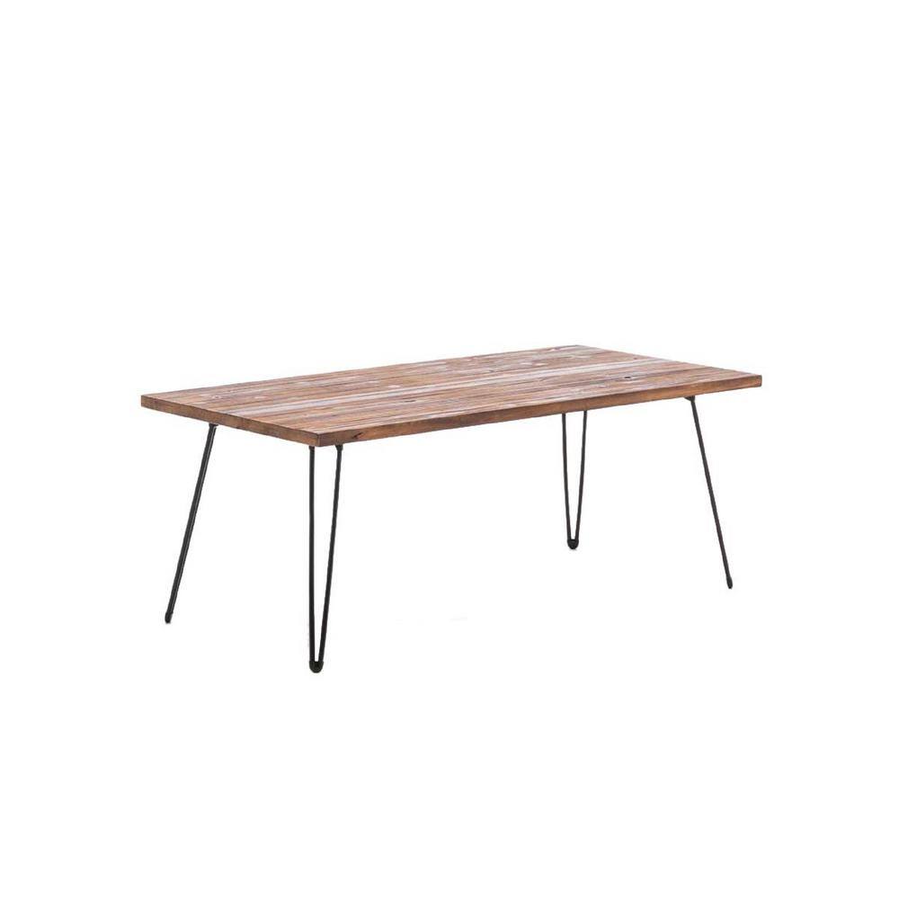 Leonard 48 in. W Weathered Brown Large Rectangle Wood 19.25 in. (H) Coffee 
