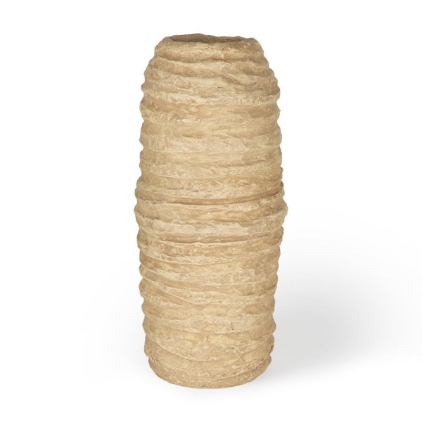 Mercana Kamli Large Beige Paper Mache Vase