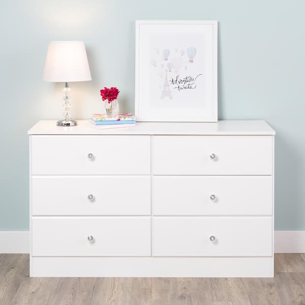 Drawer Crystal White Dresser, Johnby 6 Drawer Double Dresser Instructions