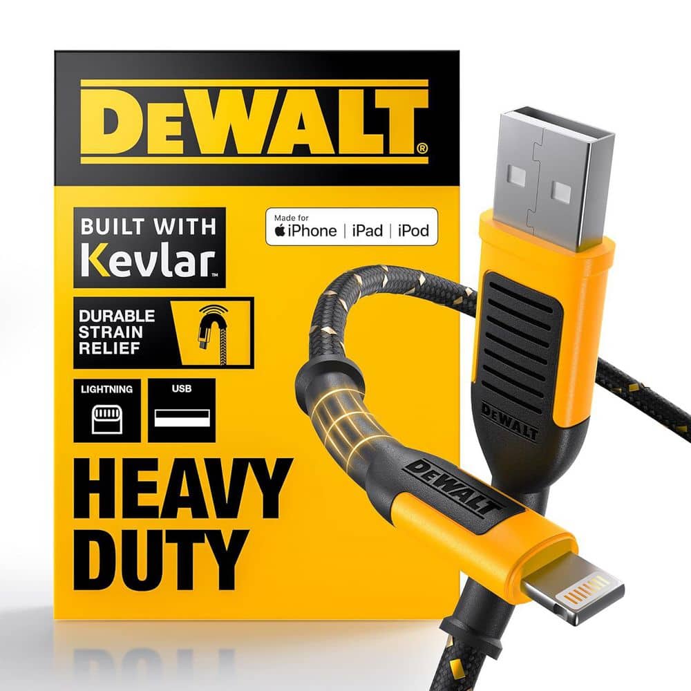 DEWALT DW Reinforced Braided Cable for Lightning 6 ft. 131 1325