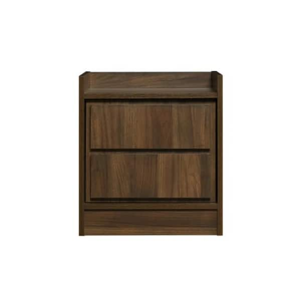 Benjara 15.8 in. Brown 2-Drawers Wooden Nightstand