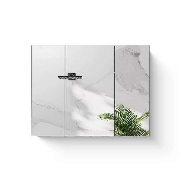 Boosicavelly 39.00 in. W x 28.00 in. H Rectangular Iron Medicine Cabinet with Mirror
