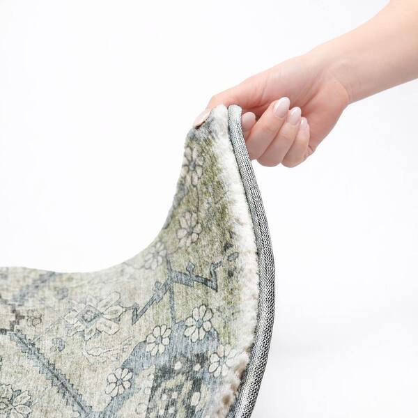 Dream Shag Premium Machine Washable Abstract ADS841 Aloe 9 ft. x 12 ft. Area Rug