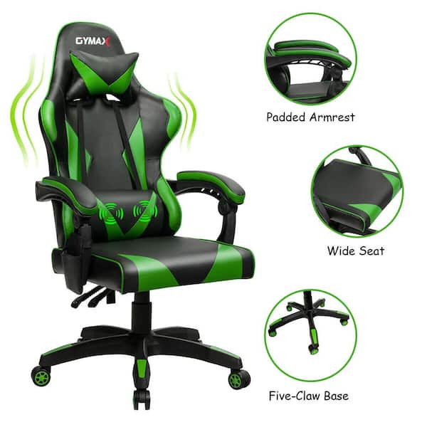 Gaming Chair Racing Recliner Ergonomic Adjustable Padded Armrest Swivel SALE 
