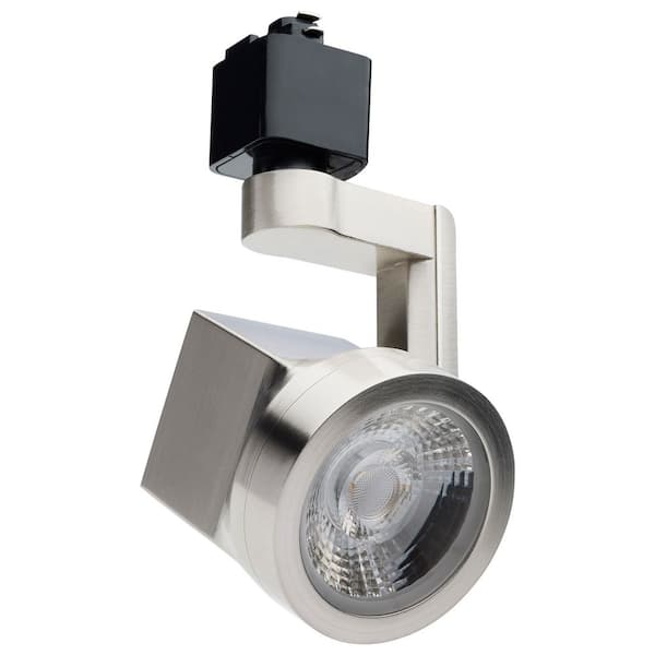 Lantern Brushed Nickel Integrated LED Fixed Track Step Head Light Fixture, 36° Beam Spread