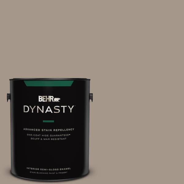 BEHR DYNASTY 1 gal. #PPU5-07 Studio Taupe One-Coat Hide Semi-Gloss Enamel Interior Stain-Blocking Paint & Primer