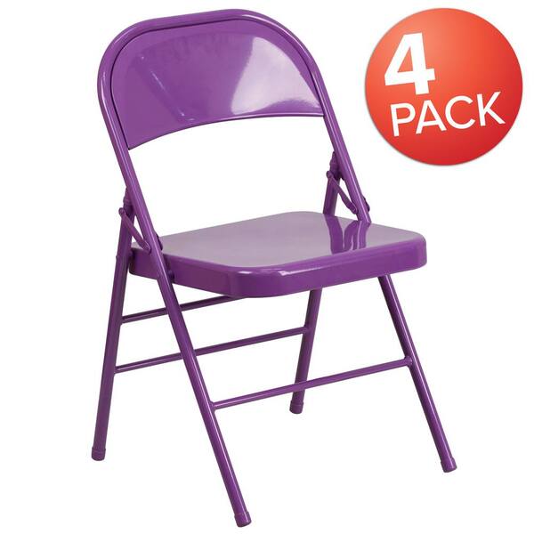 Purple folding store chair