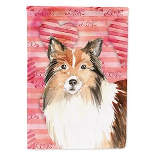 28 in. x 40 in. Polyester Love a Sheltie Flag Canvas House Size 2-Sided Heavyweight